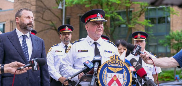 Police officer at podium
