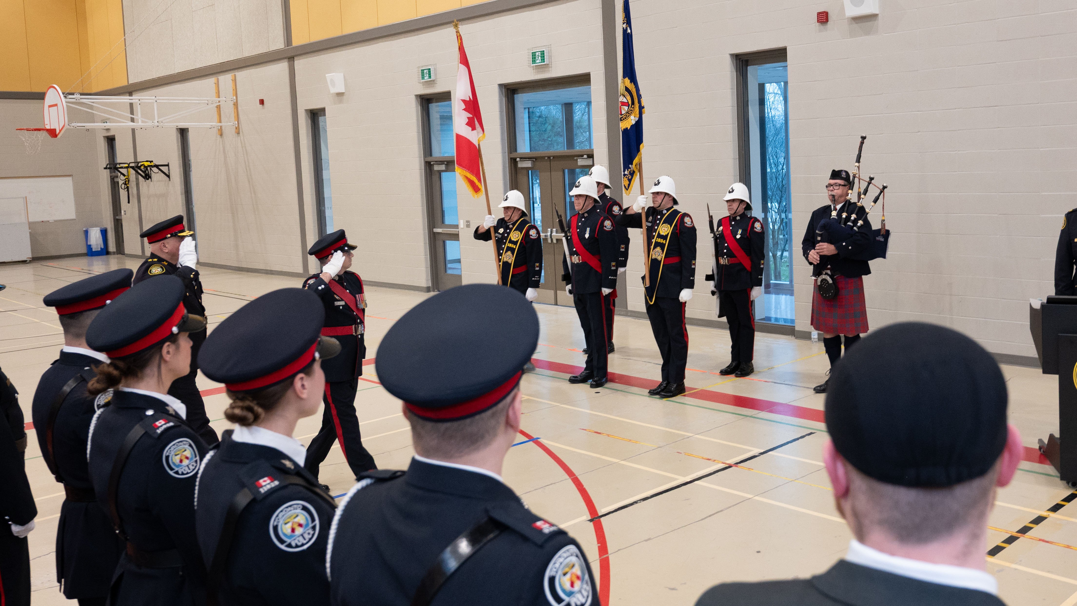 Police officers in formation