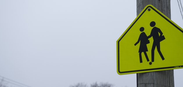 A school zone sign