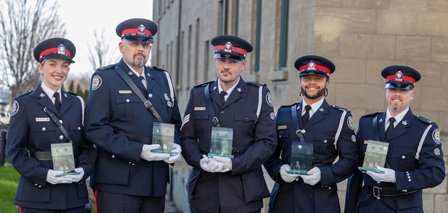 Detective Constables Summer Sandford and Ronald Reise, Detective Graham Ellis, Detective Constables Cody McIntosh and Tyler Hardcastle