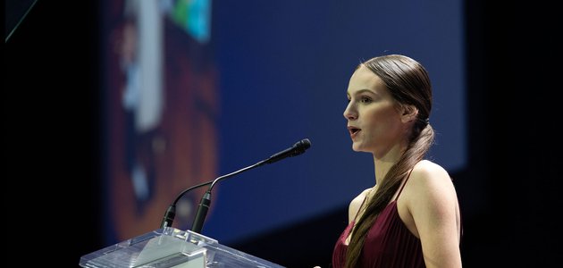 Person at a podium