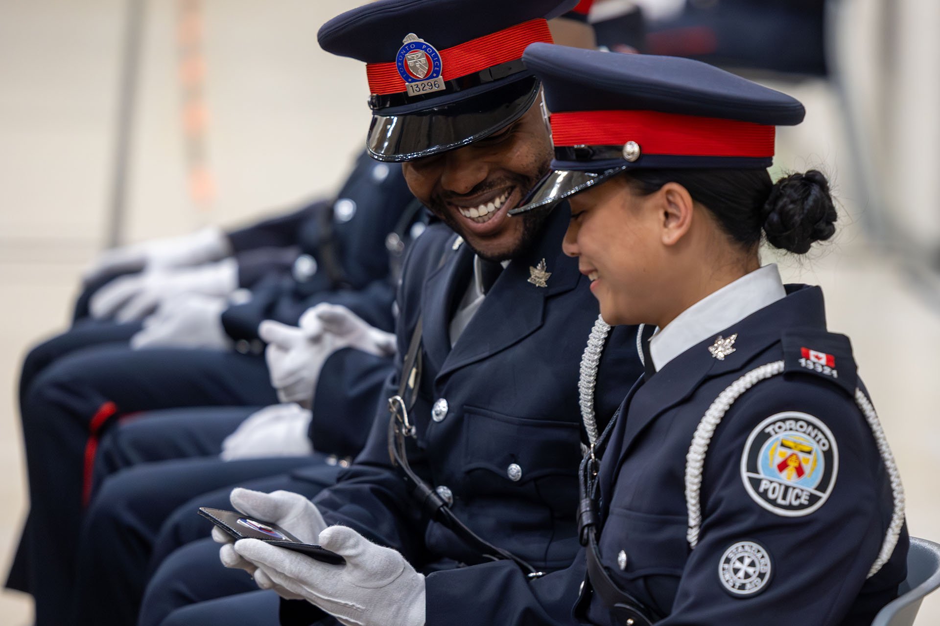 Police officers seated