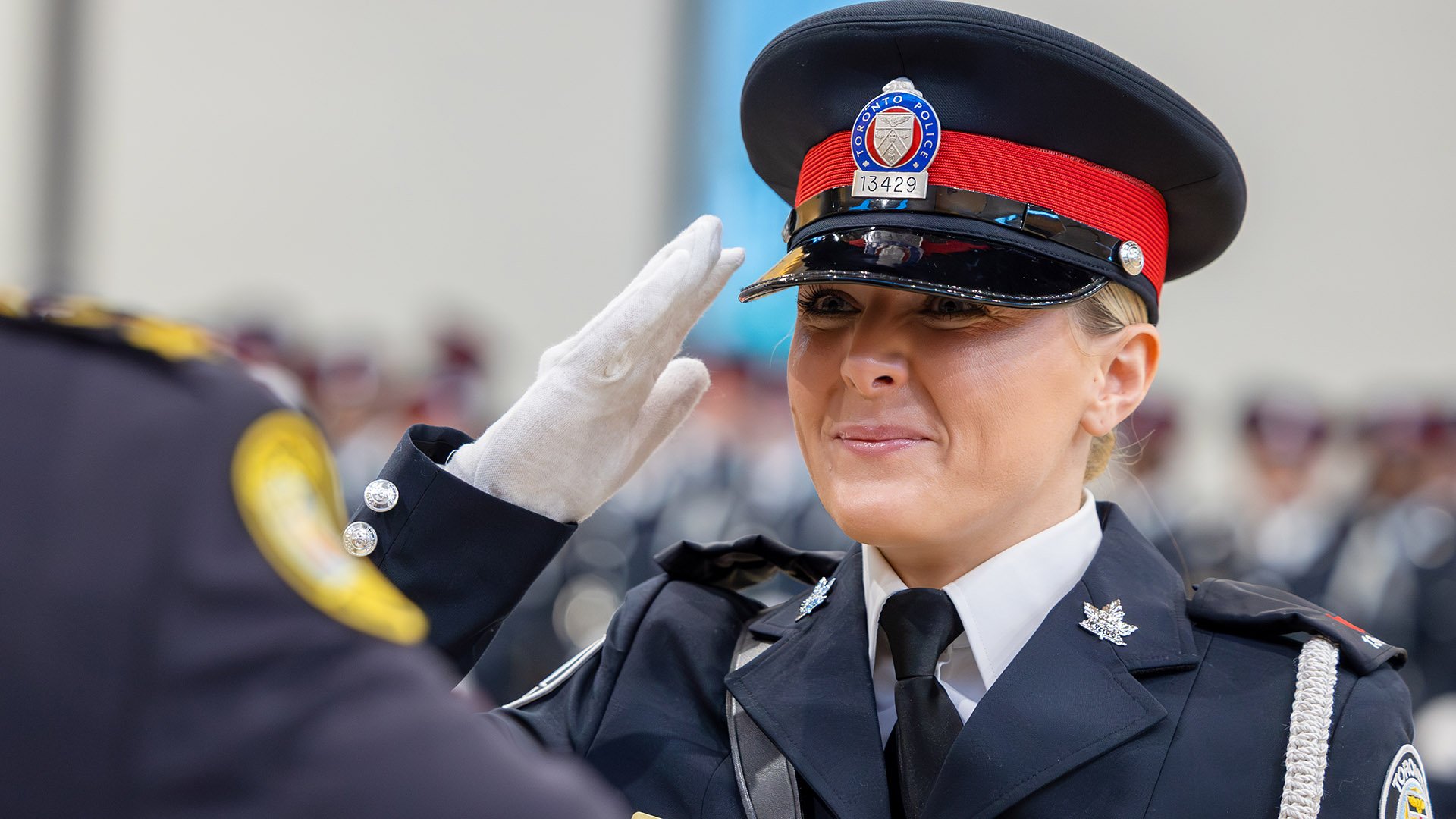 Police officer saluting