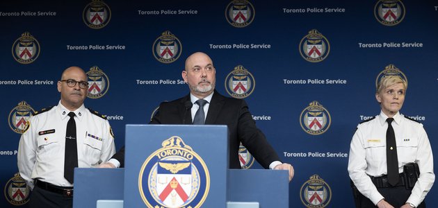 People at a podium