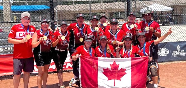 Group of athletes with medals