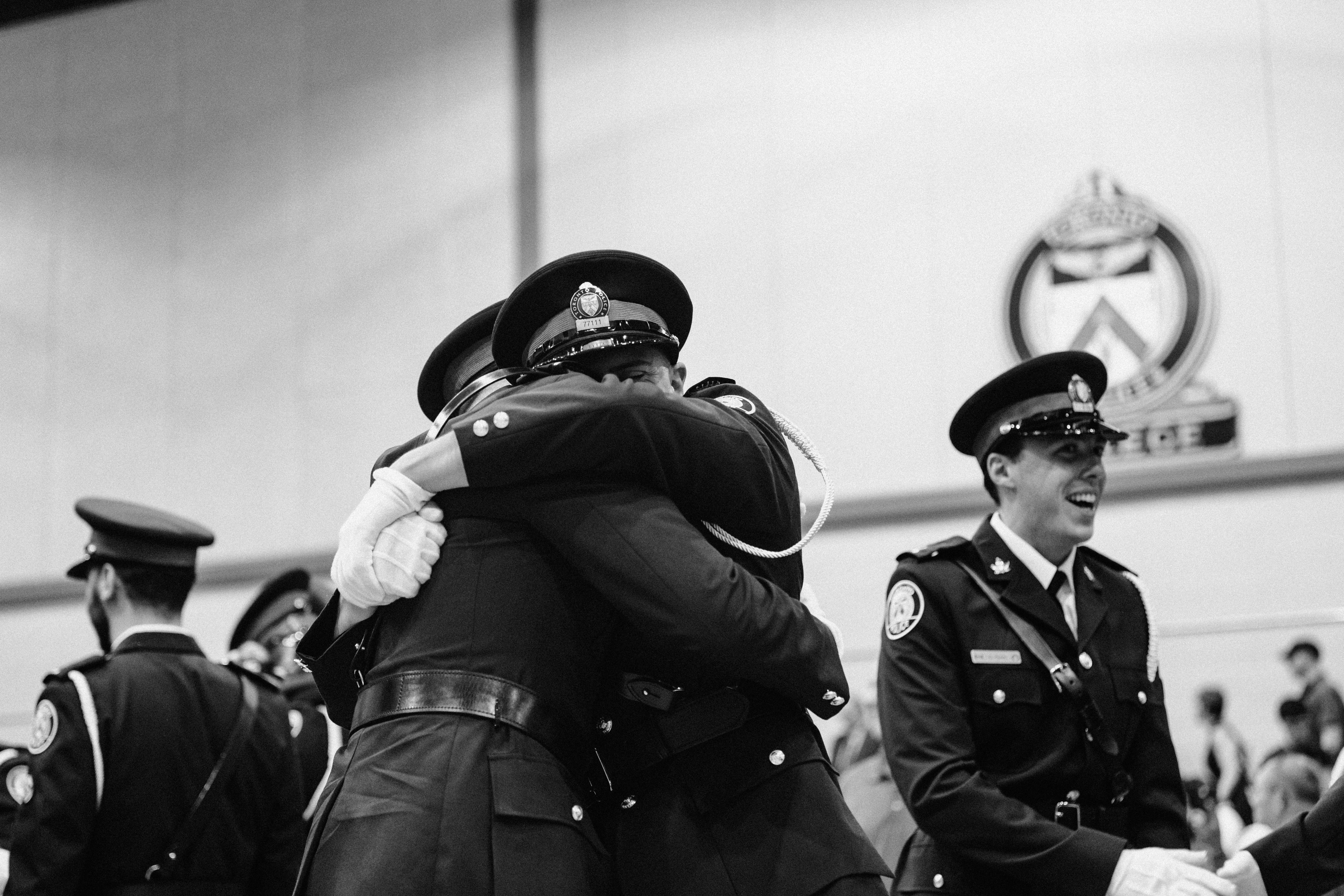 Two police officer shut in celebration