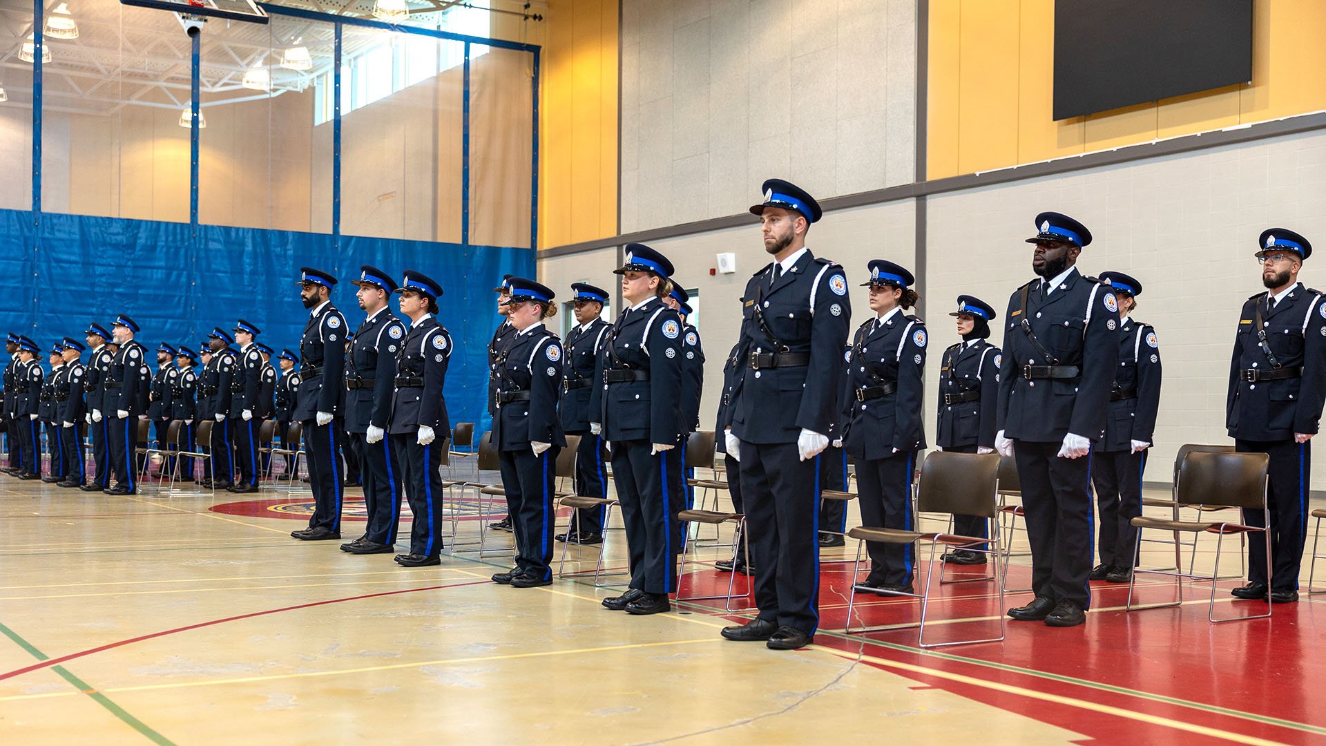 Parking officers standing in a line