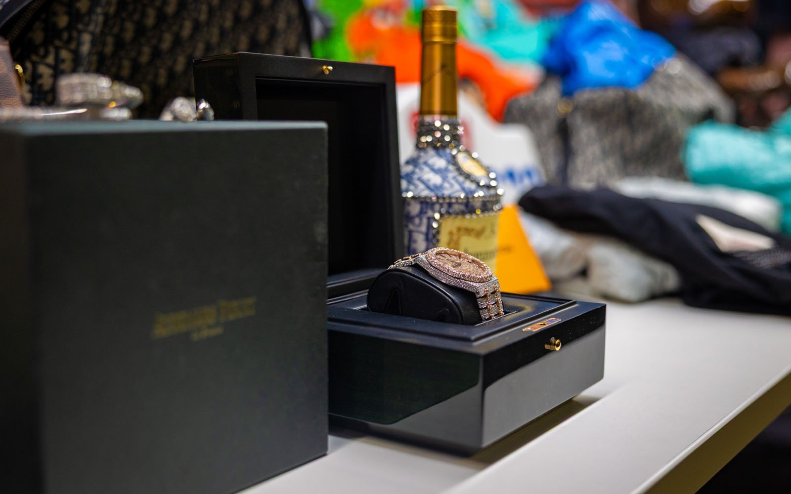 close up photo of a luxury watch in an open box