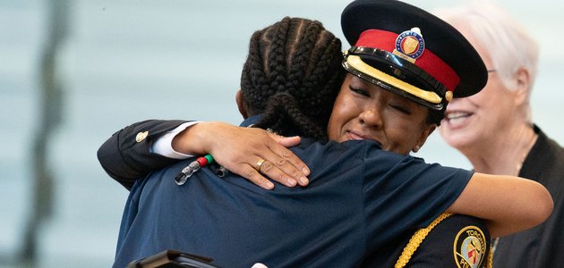 Two people hugging
