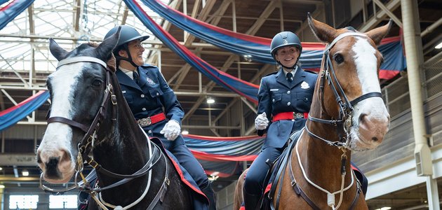Two police officers on horses