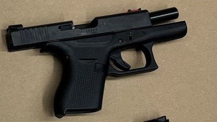 Handgun on table