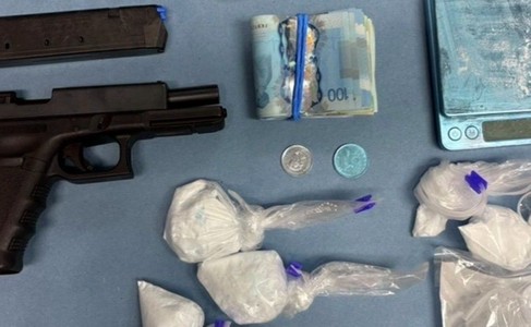 Items seized:
- an illegal handgun, extended magazine and ammunition 
- various quantities of illegal drugs, Canadian and American currency