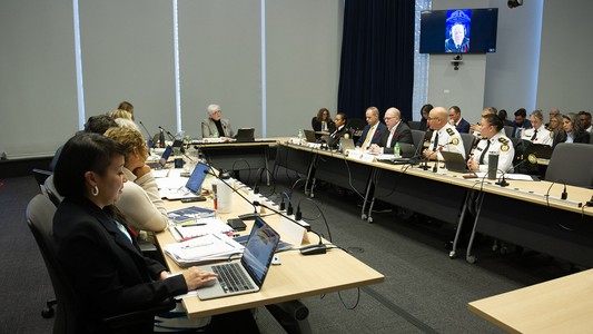 People seated at tables