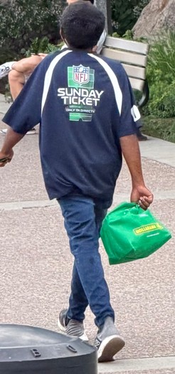 a person walking away