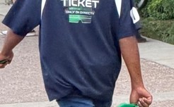 a person walking away
