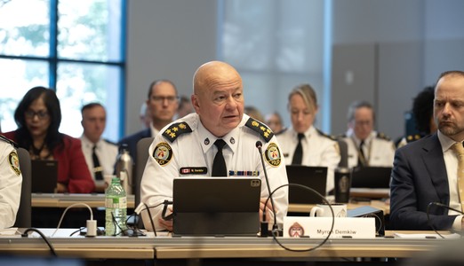 Photo of Chief Demkiw at TPSB Meeting, September 11, 2025