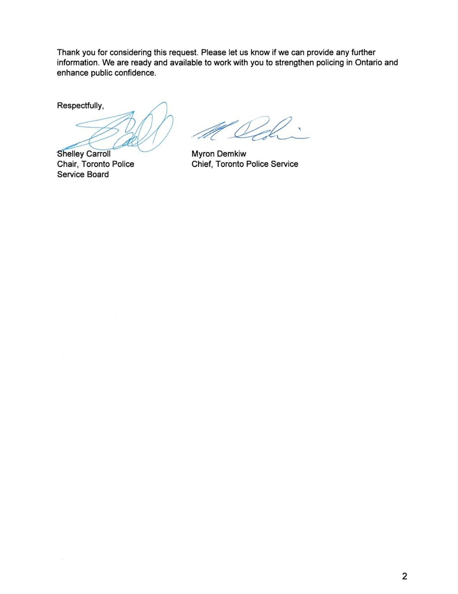 Image of Letter to Inspector General - page 2