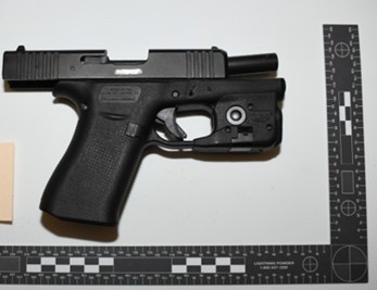 Man and Woman Arrested in Drug and Firearm Investigation,
Dundas Street East and Sackville Street,
Seized Firearm