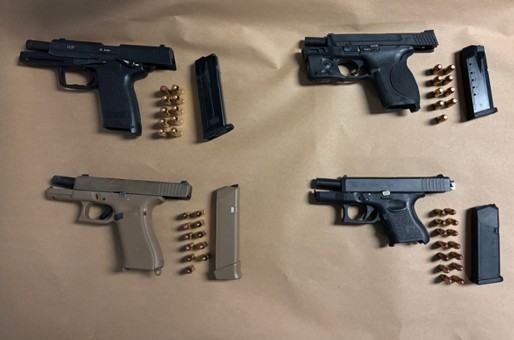 Four Men Arrested in Firearm Investigation,
Jane Street and Lawrence Avenue West area,
Seized Firearms