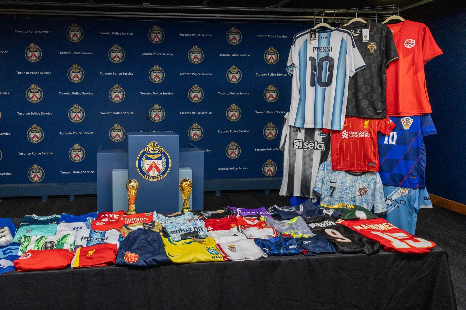 Image of small portion of seized items on display